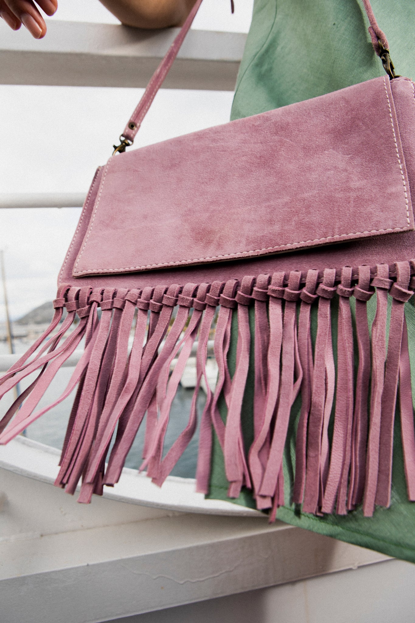 Coach 1941 Rogue 31 Fern Green Suede Fringe Handbag Shoulder Bag Satch –  Essex Fashion House