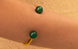 Green Agate Cuff  Bracelet