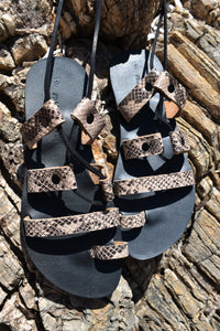 "Sifnos" beige lace up sandals
